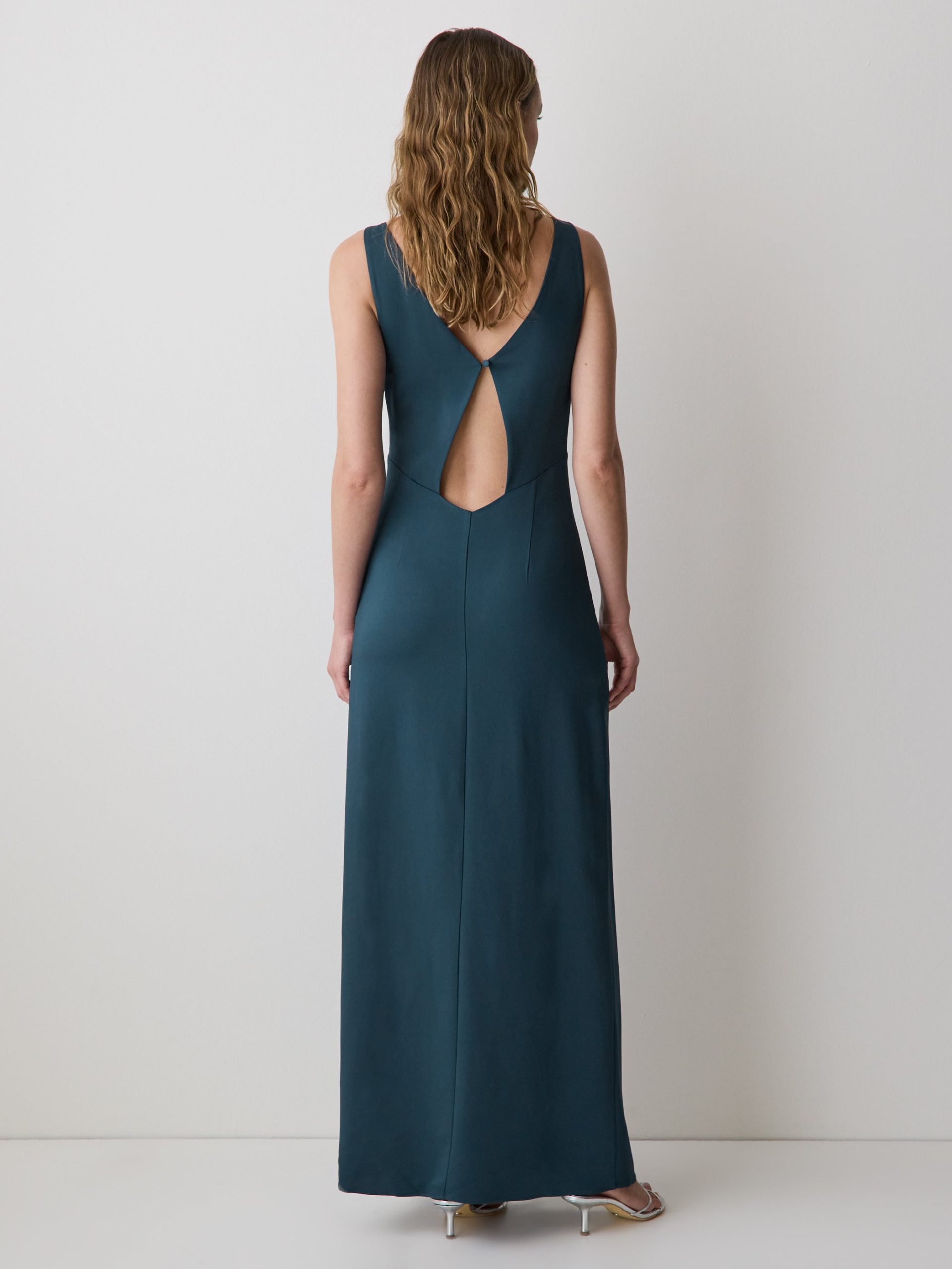 Moonlit Ocean Sleeveless Boat-Neck Maxi Cocktail Dress - Image 3