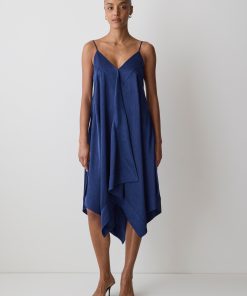 Bellwether Blue Sleeveless V-Neck Midi Dress