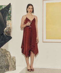 Syrah Sleeveless V-Neck Midi Dress